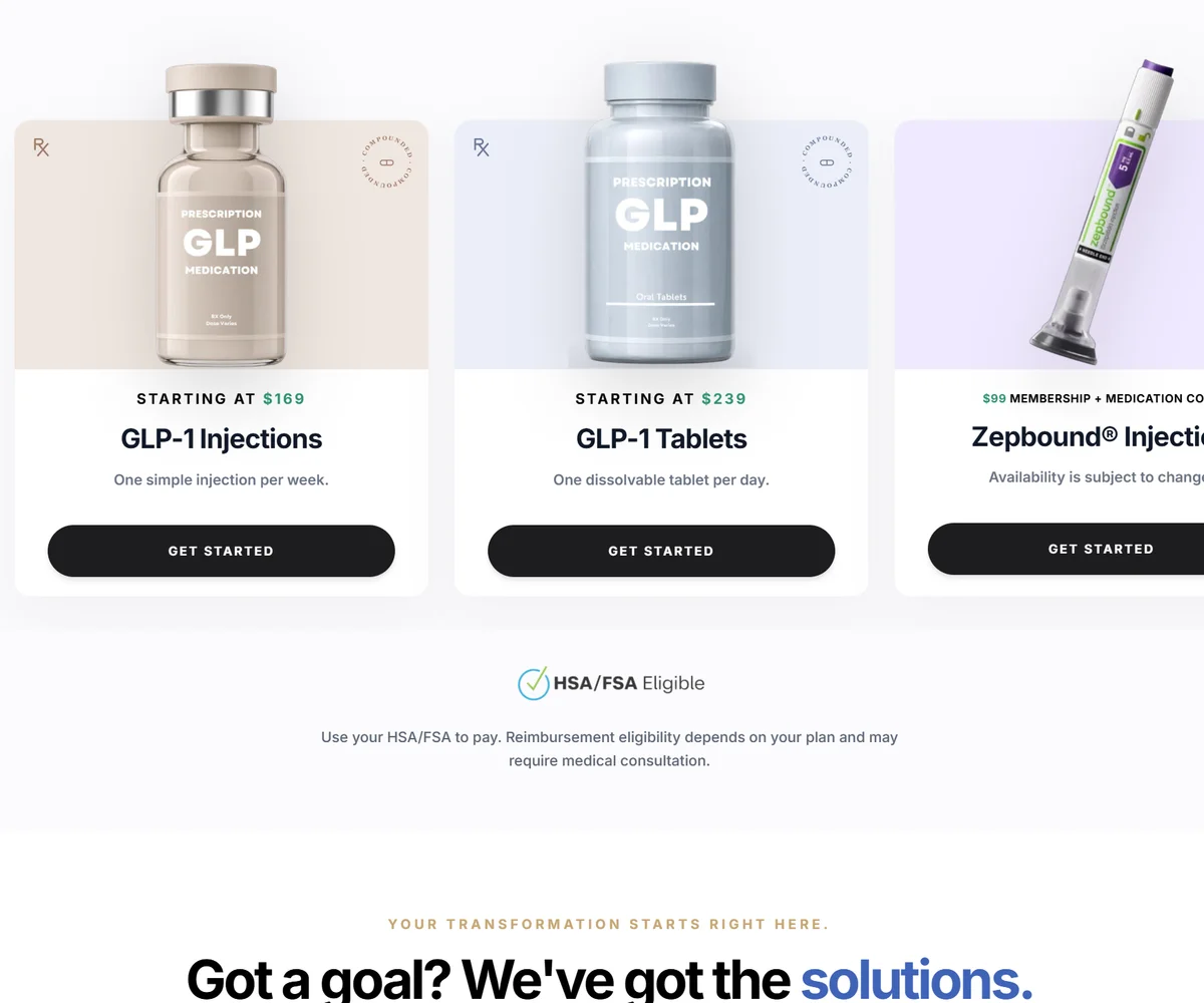 MEDGm GLP-1 Injections, Tablets and Zepbound Options